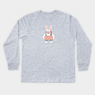 funny bunny summer Kids Long Sleeve T-Shirt